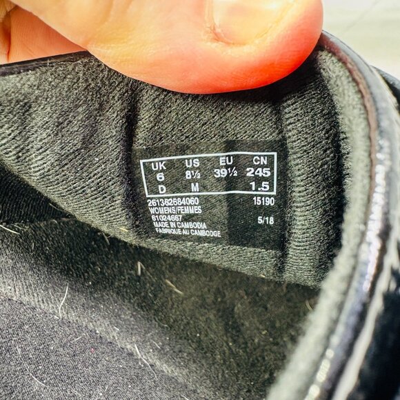 Clarks Womens Delana Amber Clog Black Patent Leather Shoes Slip On Size 8.5 - Picture 6 of 11